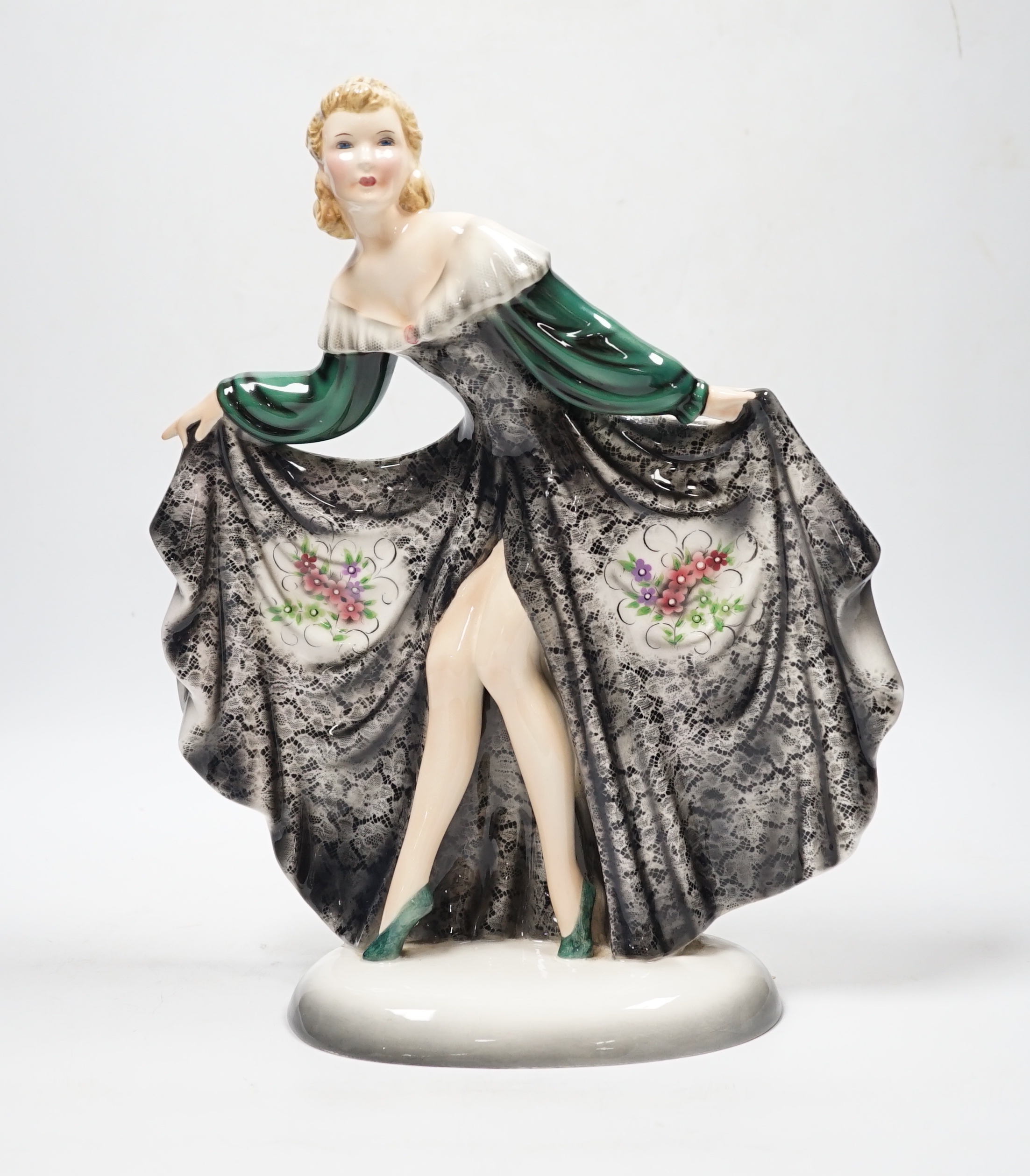 A 1930’s Goldscheider pottery figurine of Jolanthe, incised 8440 to the base, 32cm high